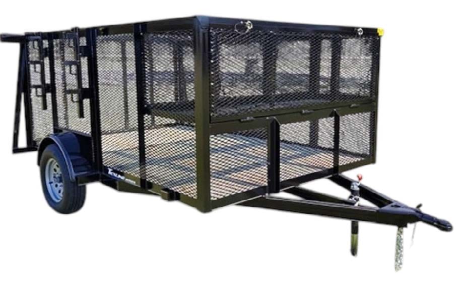 Texline Trailers | Trailer Manufacturer Texline Trailer Manufacturer offers high-quality trailers for sale, including this black utility trailer with a mesh cage and single axle, expertly designed for towing. | Trailers for Sale